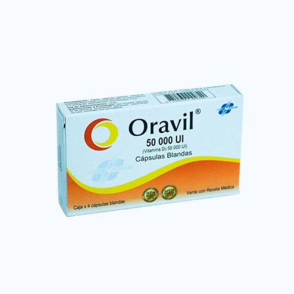 ORAVIL VITAMINA D3 50,000UI X 4 CAPSULAS