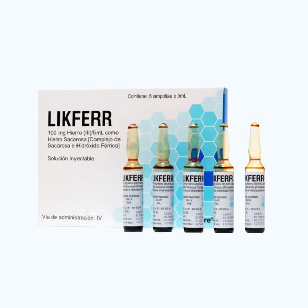 HIERRO LIKFERR 100MG/5ML IV X 5 AMPOLLAS